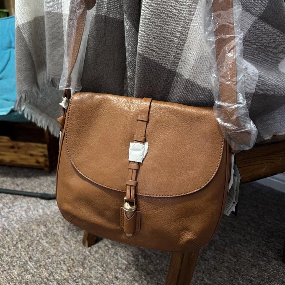 Foley+Corinna Lea Saddle Bag - Honey Brown - FC163071 - NWT & COA - Picture 2 of 11